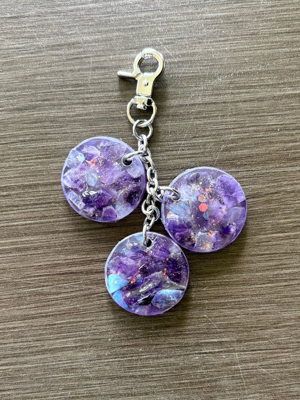 Moonbow Handcrafted Charm ft. Dream Amethyst, Light Amethyst + Gray Moonstone - Picture 3 of 8